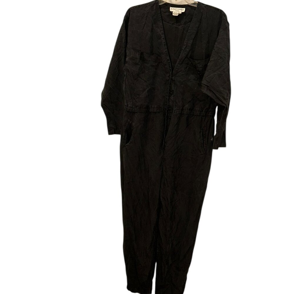 Avant Garde Paris France vintage 90s 100% silk jump suit L